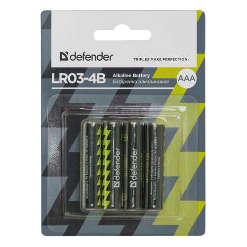 Батарейка Defender LR03-4B 4 шт в Элекс