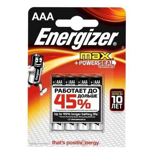 Батарейка Energizer Max Plus LR03/E92 4 шт в Элекс