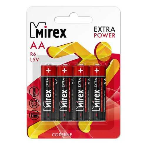 Батарейка солевая Mirex R6/AA 1,5V 4 шт в Элекс