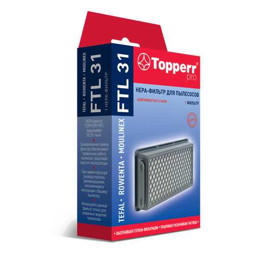 НЕРА фильтр Topperr FTL31 для пылесосов Tefal, Rowenta, Moulinex в Элекс